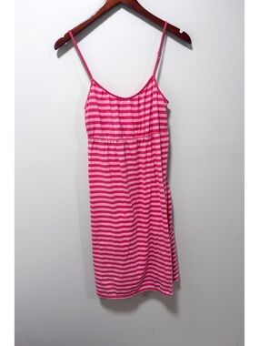Aeropostale Y2K Pink Striped Babydoll Empire Waist Cami Mini Dress